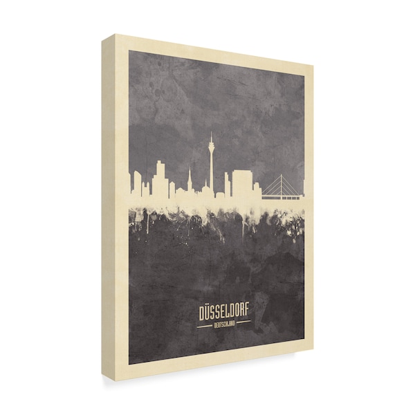 Michael Tompsett 'D�sseldorf Germany Skyline Gray' Canvas Art,35x47